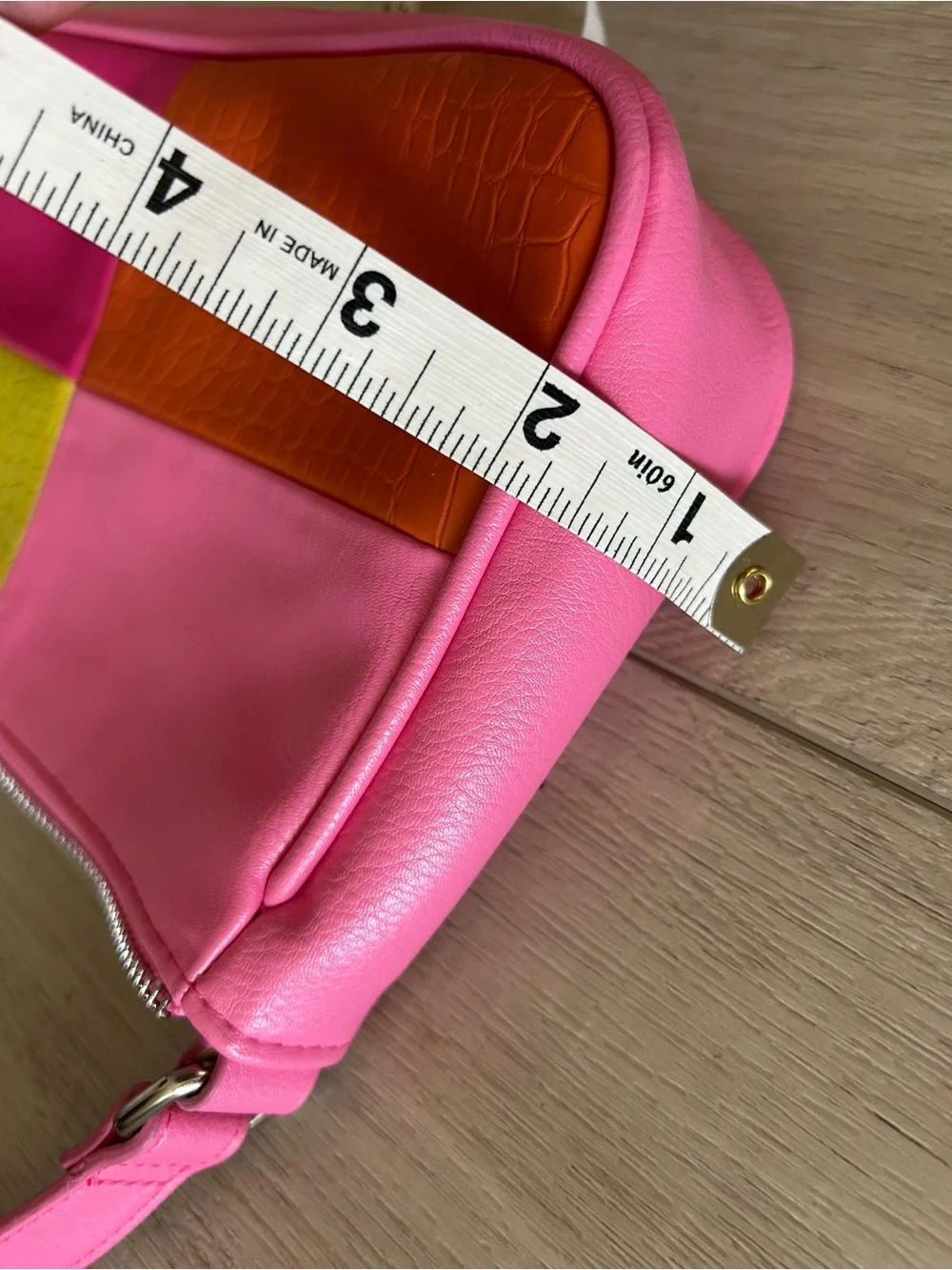 Wild Fable Colorblock Pink Shoulder Bag with Orange & Yellow Panels
